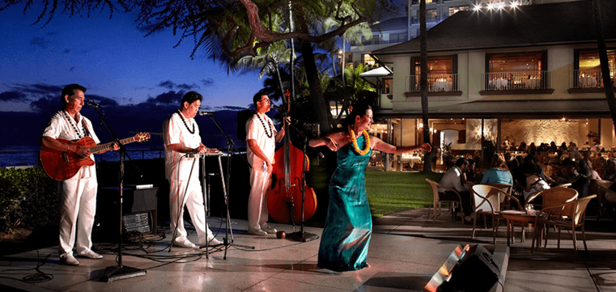 Nightly entertainment featuring Hawaiian music and hula