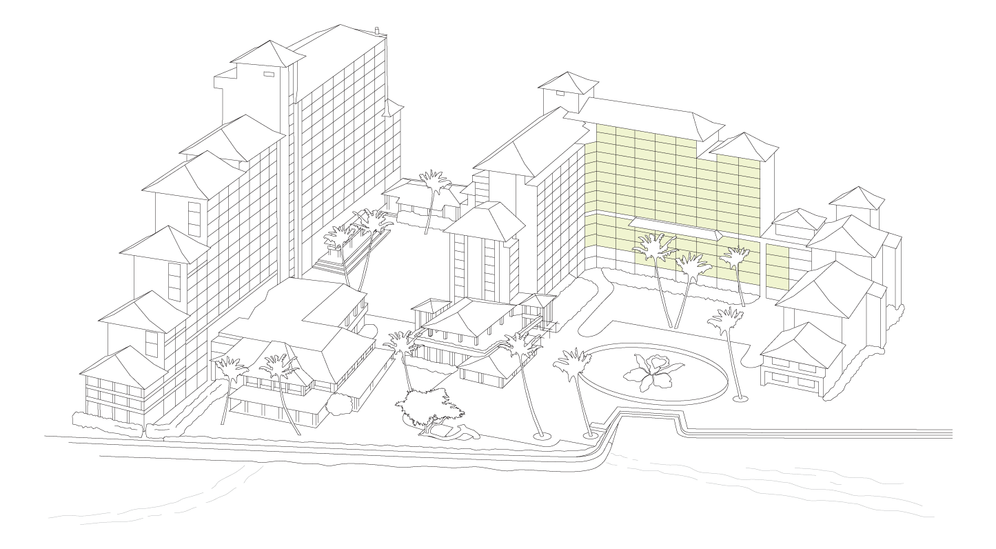 Resort map diagram, Oceanfront view