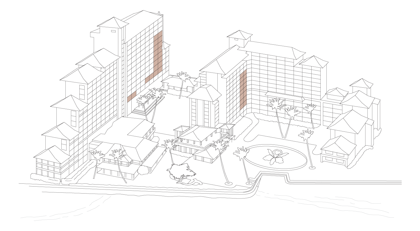 Resort map diagram, Partial Ocean View