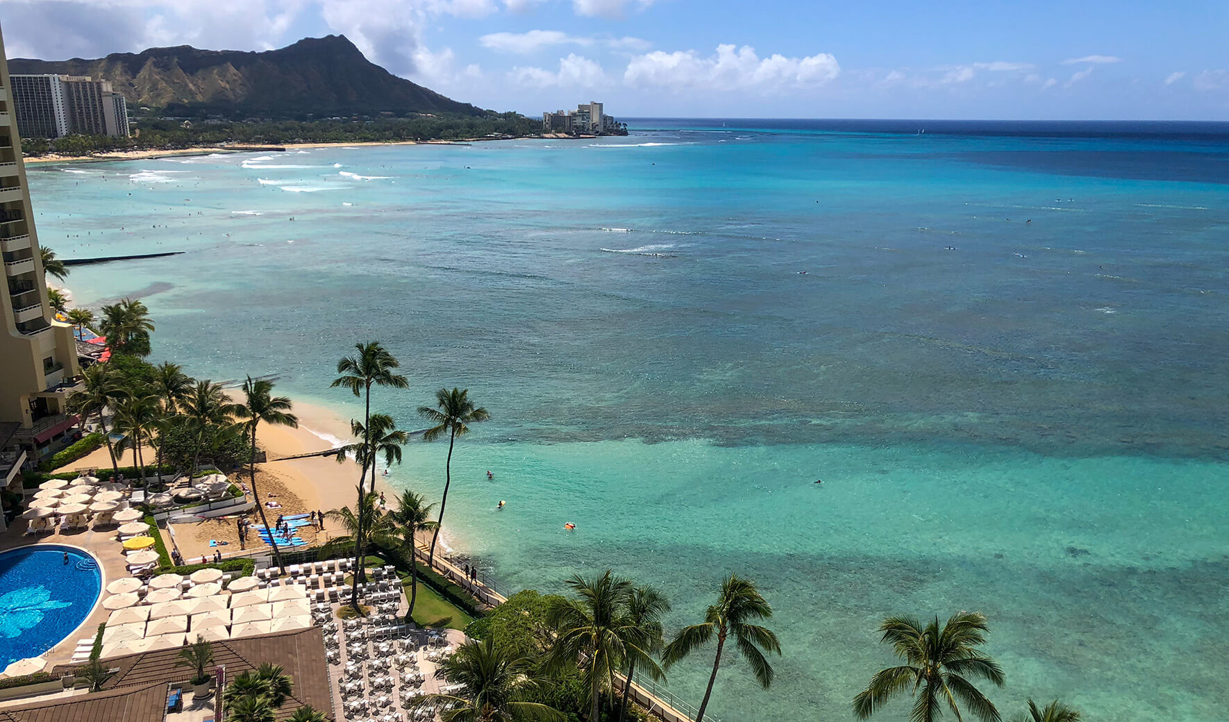 Kawehewehe with view of Diamond Head
