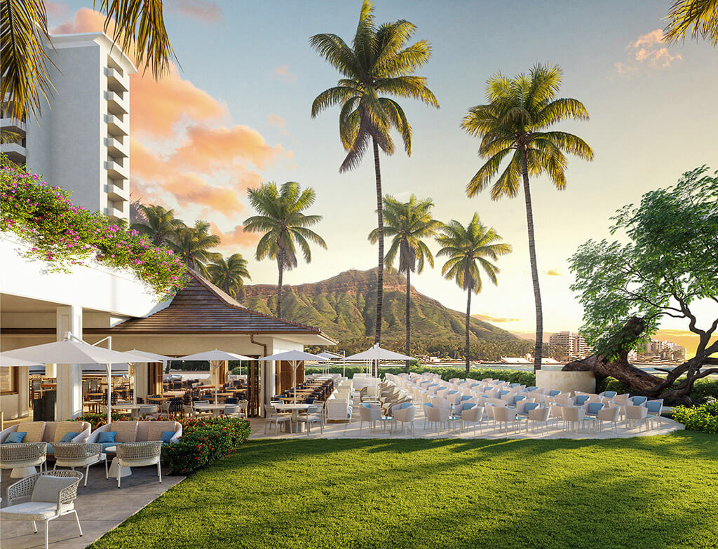 Halekulani House Without A Key rendering Diamond Head View