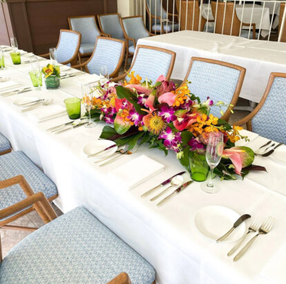 Low Long Tropical Centerpiece