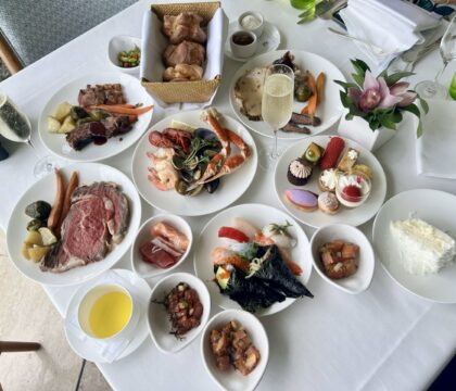 An assortment of dishes served at Orchids Sunday Brunch