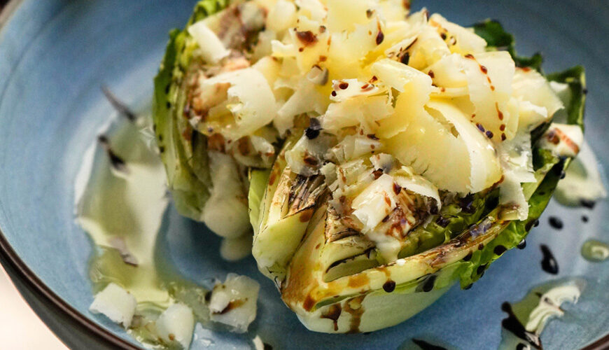 SMOKED ROMAINE, ROASTED GARLIC DRESSING, AGED PARMESAN at Terns